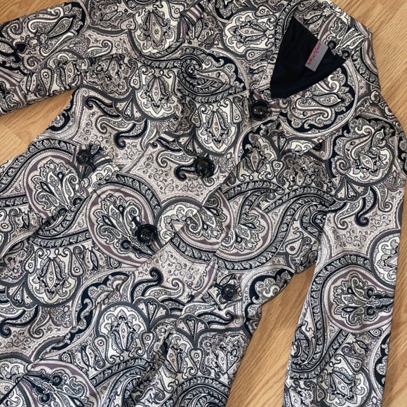 NWT ambition Paisley Print Button Up Fit and Flare Jacket / Coat Size Medium - Picture 4 of 9